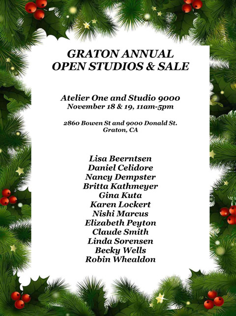 Atelier One Graton Annual Open Studios Flyer 2023