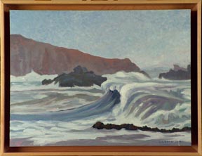 Blind Beach Wave Linda Sorensen with Maple Floater Frame