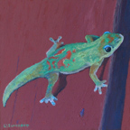 Linda Sorensen Gecko on my Fence Thumbnail