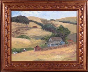 Blue Farmhouse at Tomales with Frame LL Sorensen
