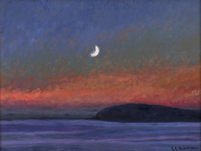 Siver Moon over Bodega Head LL Sorensen