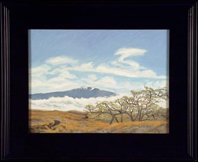 Mauna Kea 13796 ft elev from Puako LL Sorensen with frame