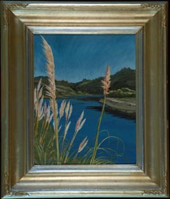 Pampas Plumes along the Russian River LL Sorensen with frame