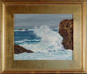 Wave at Weston Beach Point Lobos LL Sorensen with Frame
