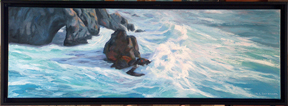 Linda Sorensen Bodega Head Surf with black floater frame